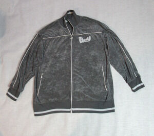 Vintage Pony Jacket Mens Size XL Gray Velour Full Zip Embroidered Hip Hop Y2K